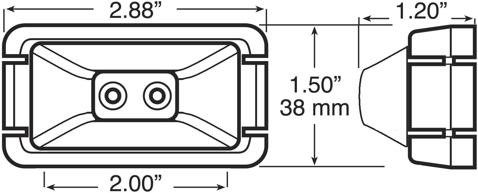 PM V153KR Red Kit - 2 Diode LED Clearance Side Marker Lights (6 Pack) - Perfect for Trucks, Trailers & Commercial Vehicles