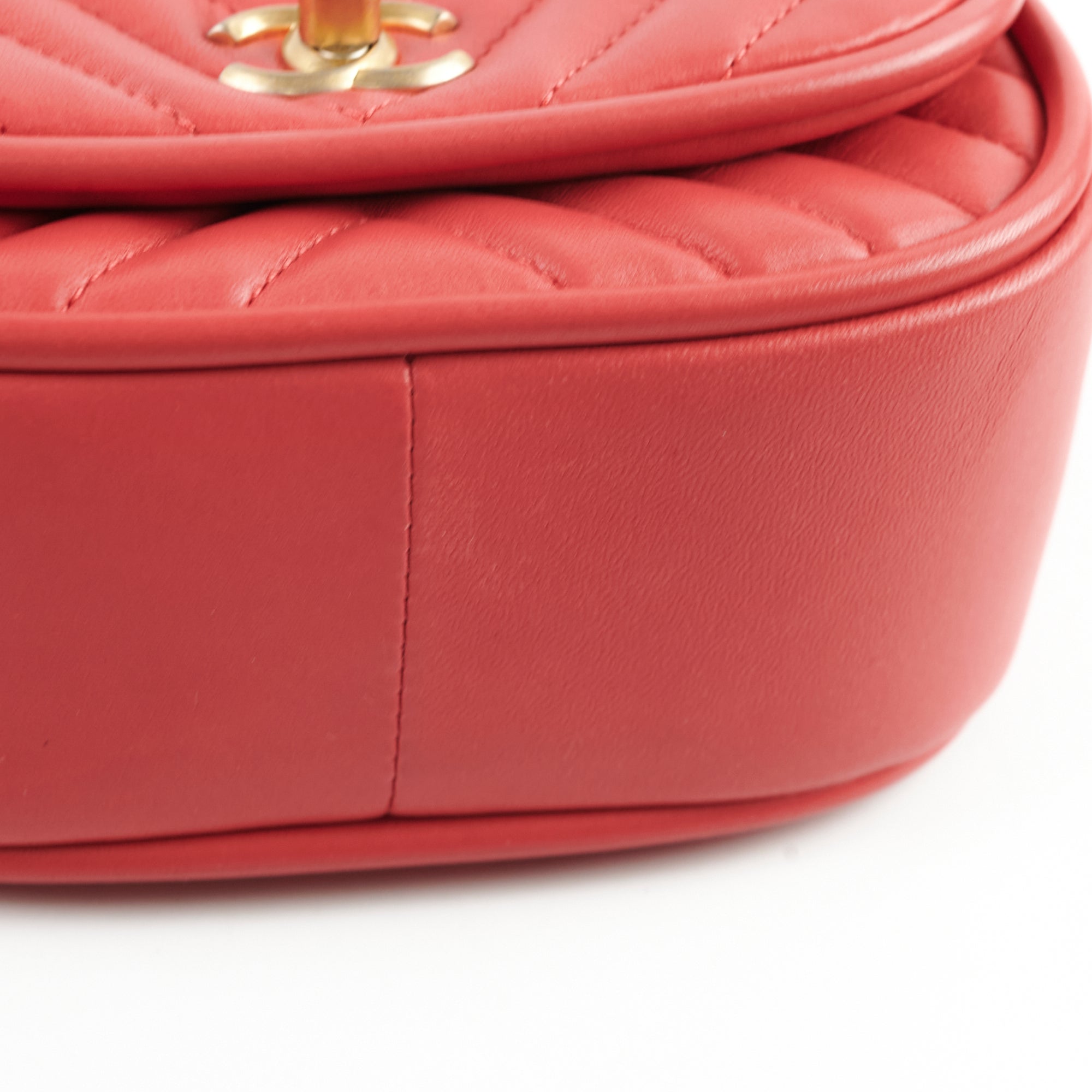 Chanel Lambskin Reverse Chevron Round Flap Bag - Luxury Designer Handbag for Women | Perfect for Evening Events, Parties & Special Occasions