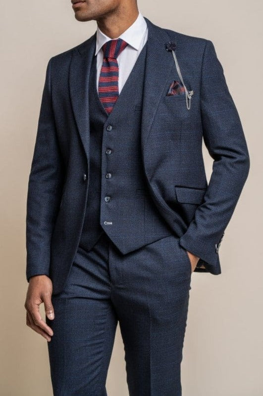 Cavani Caridi Men's Slim Fit Tweed Blazer Jacket - Classic Business Casual Sport Coat for Office, Wedding & Formal Events