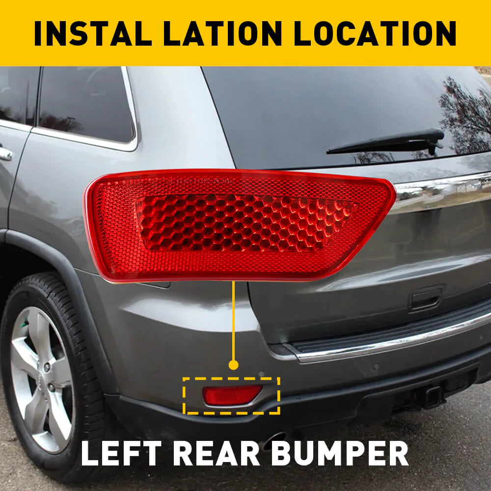 Jeep Dodge Rear Bumper Reflector Set - Left & Right Side Compatible with 2011-2018 Models | Enhanced Night Visibility & Safety for Off-Road Adventures