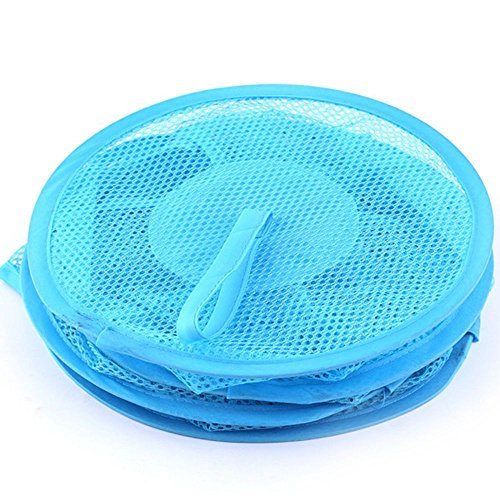 3 Compartment Mesh Hanging Storage Organizer - Space Saving Toy Basket for Kids Room Organization (Blue) | Perfect for Bedroom, Closet & Nursery Storage