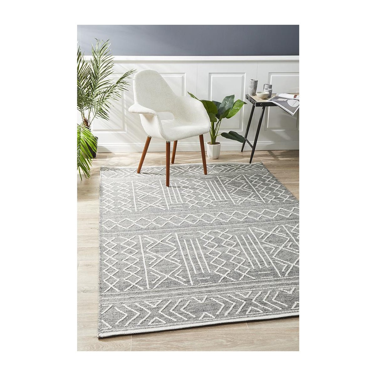 Premium Hudson 807 Soft Area Rug - Grey, 5x8 Feet, Non-Slip & Stain Resistant - Perfect for Living Room, Bedroom, or Office Decor
