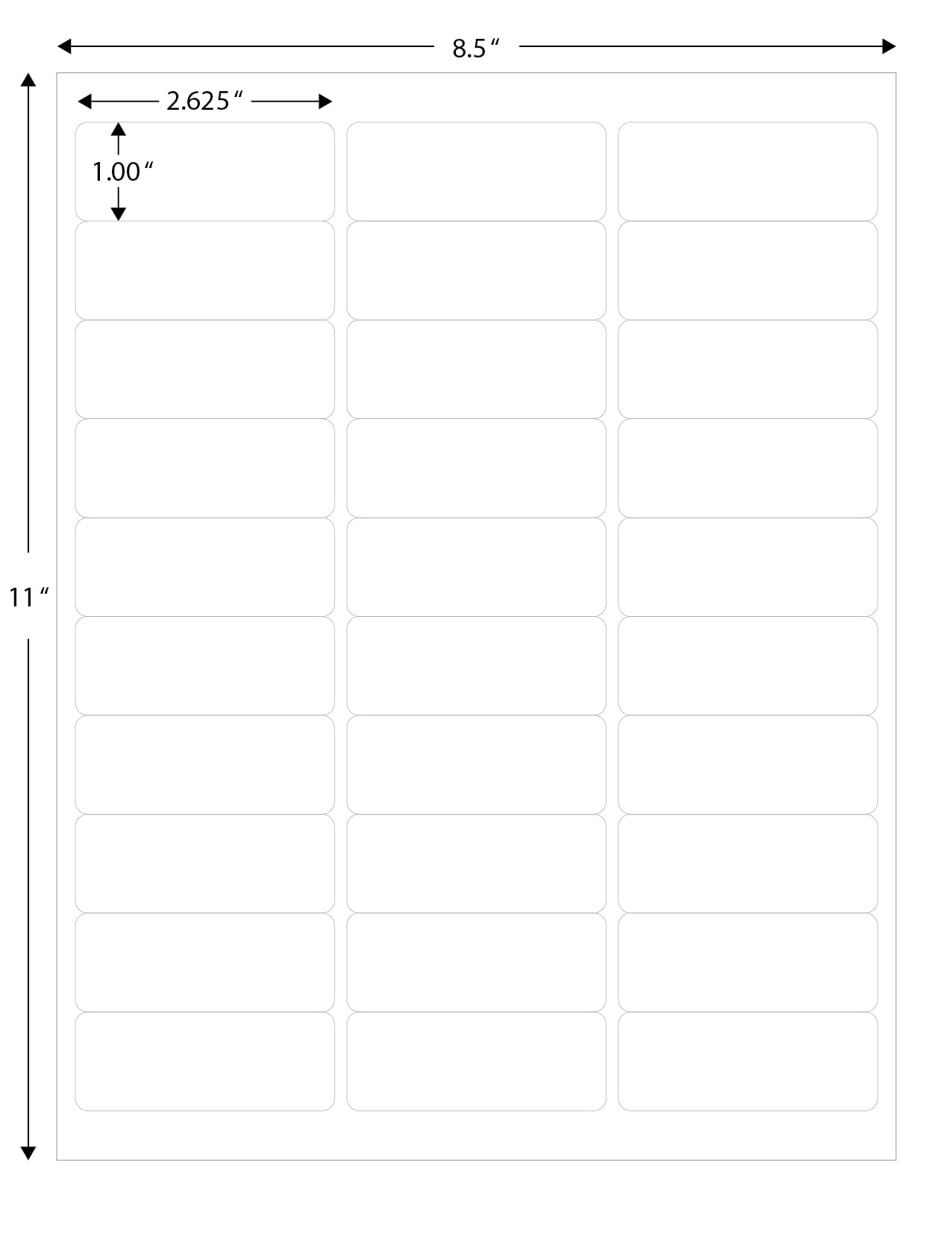 Removable Blank Address Labels 2.625