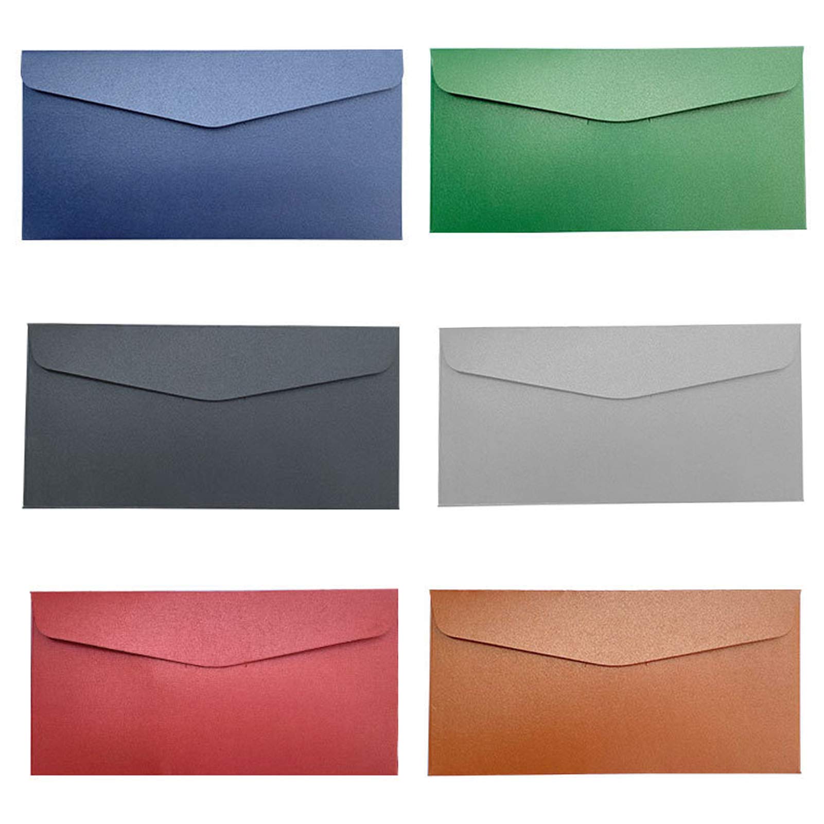 60 PCS Metallic Colorful Invitation Envelopes 8.7x4.3 Inch - Gift Card & Cash Envelopes for Weddings, Parties, Greeting Cards and Money Gifts (60 Pack)