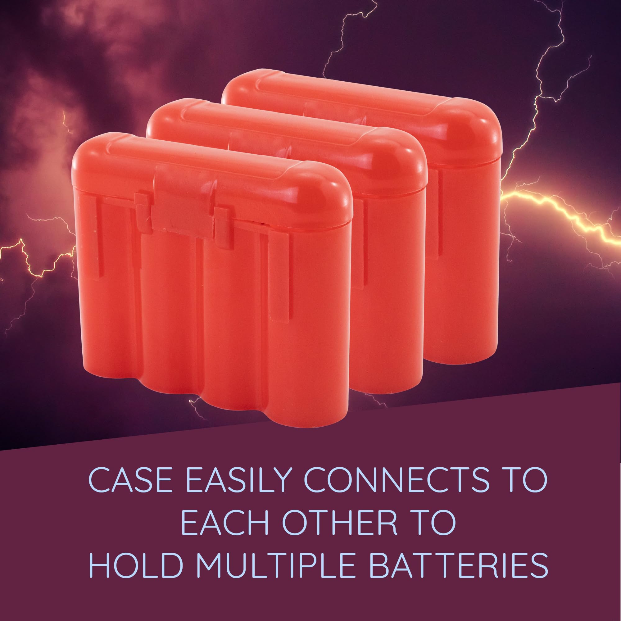 3 Pack AA AAA CR123A Battery Holder Storage Cases - Durable Plastic Battery Organizer for Home, Office, and Travel Use