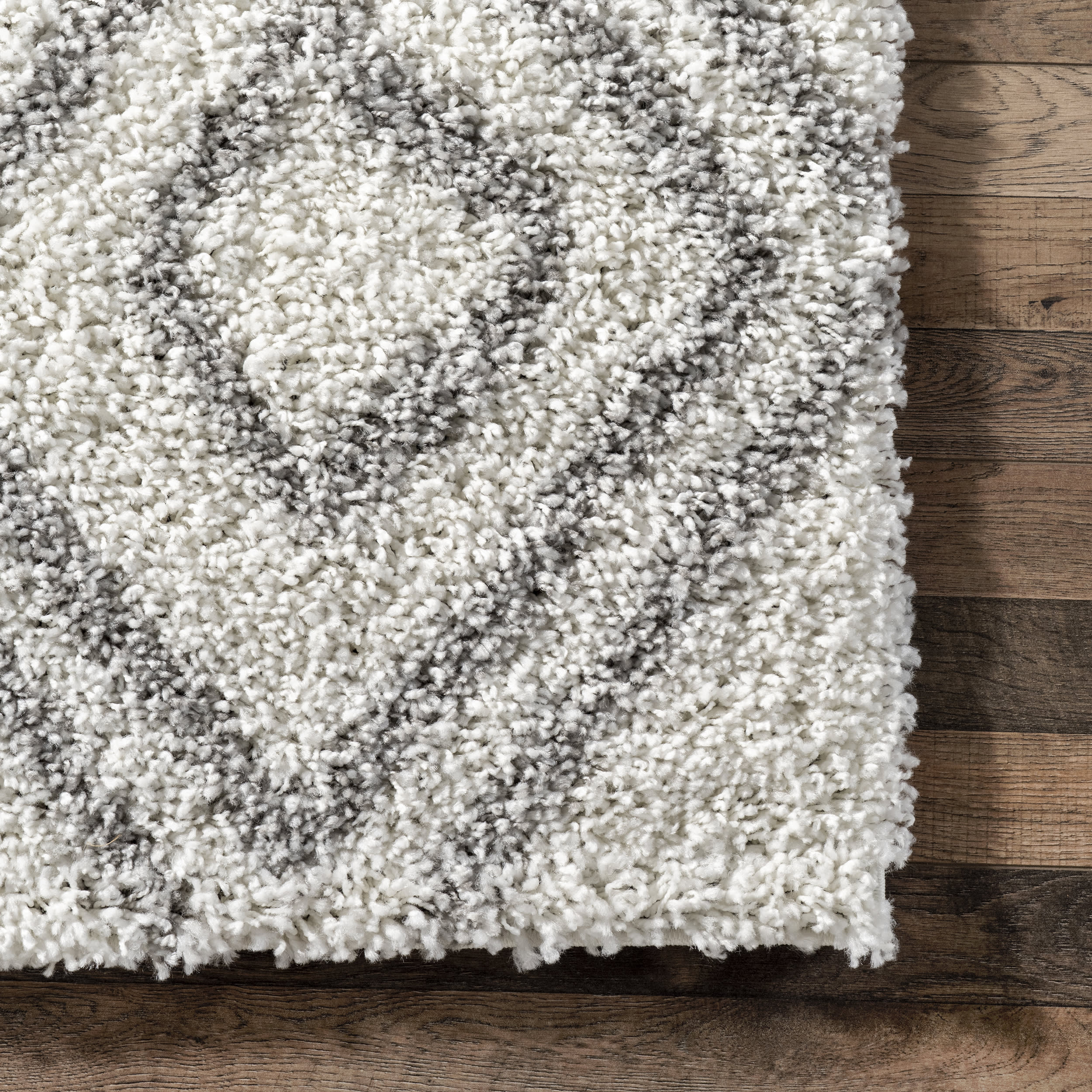 Luxury Double Diamond Shag Rug - Soft Plush White Fluffy Carpet for Living Room, Bedroom & Nursery - Cozy Home Decor & Floor Mat