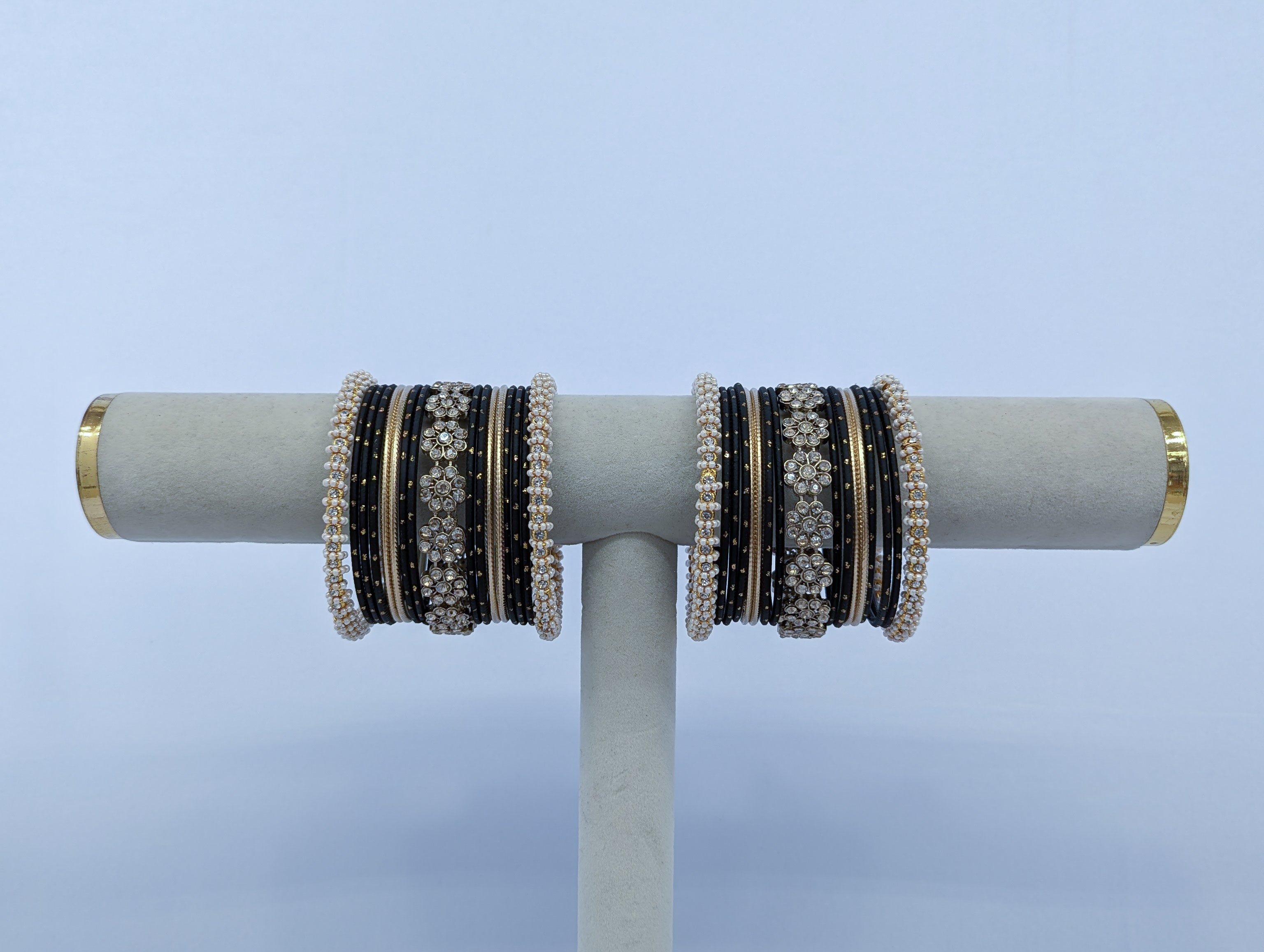 Stylish Black Bangles Set of 2 - Elegant Stackable Bracelets for Women | Perfect for Parties, Weddings & Everyday Wear