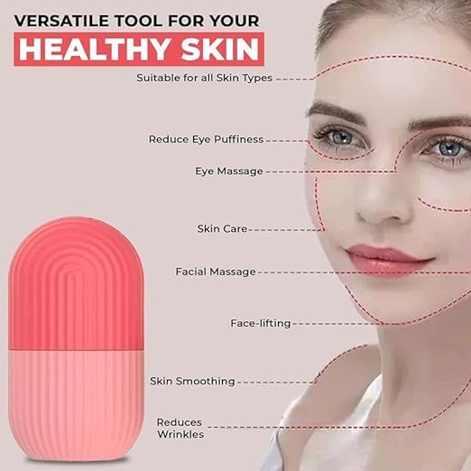 Ice Roller for Face - Cooling Facial Massager for Women | Reduce Puffiness & Wrinkles | Perfect for Morning Routine & Post-Workout Skin Care