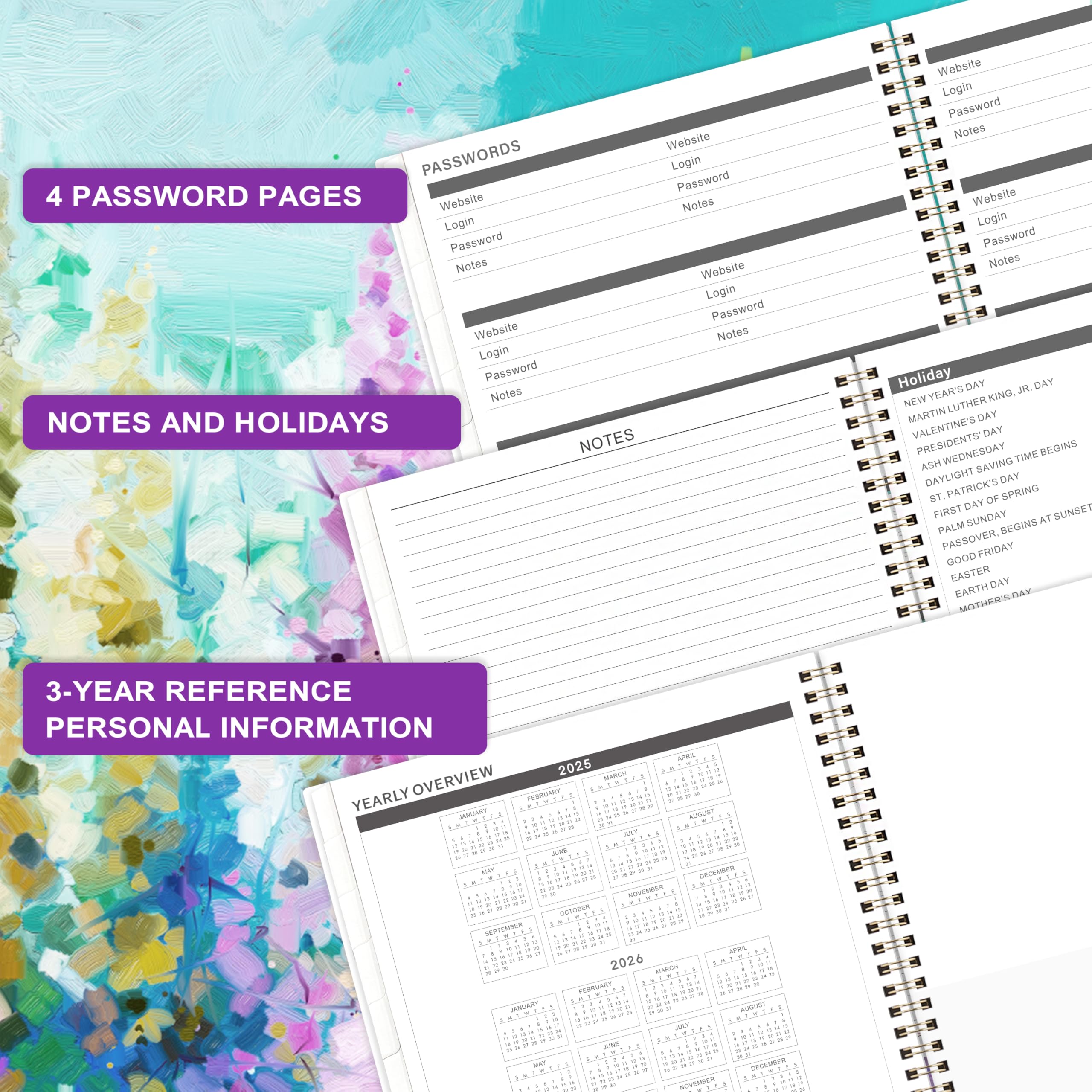2025-2026 Monthly Planner | 24-Month Calendar Organizer Jan 2025-Dec 2026 | 9