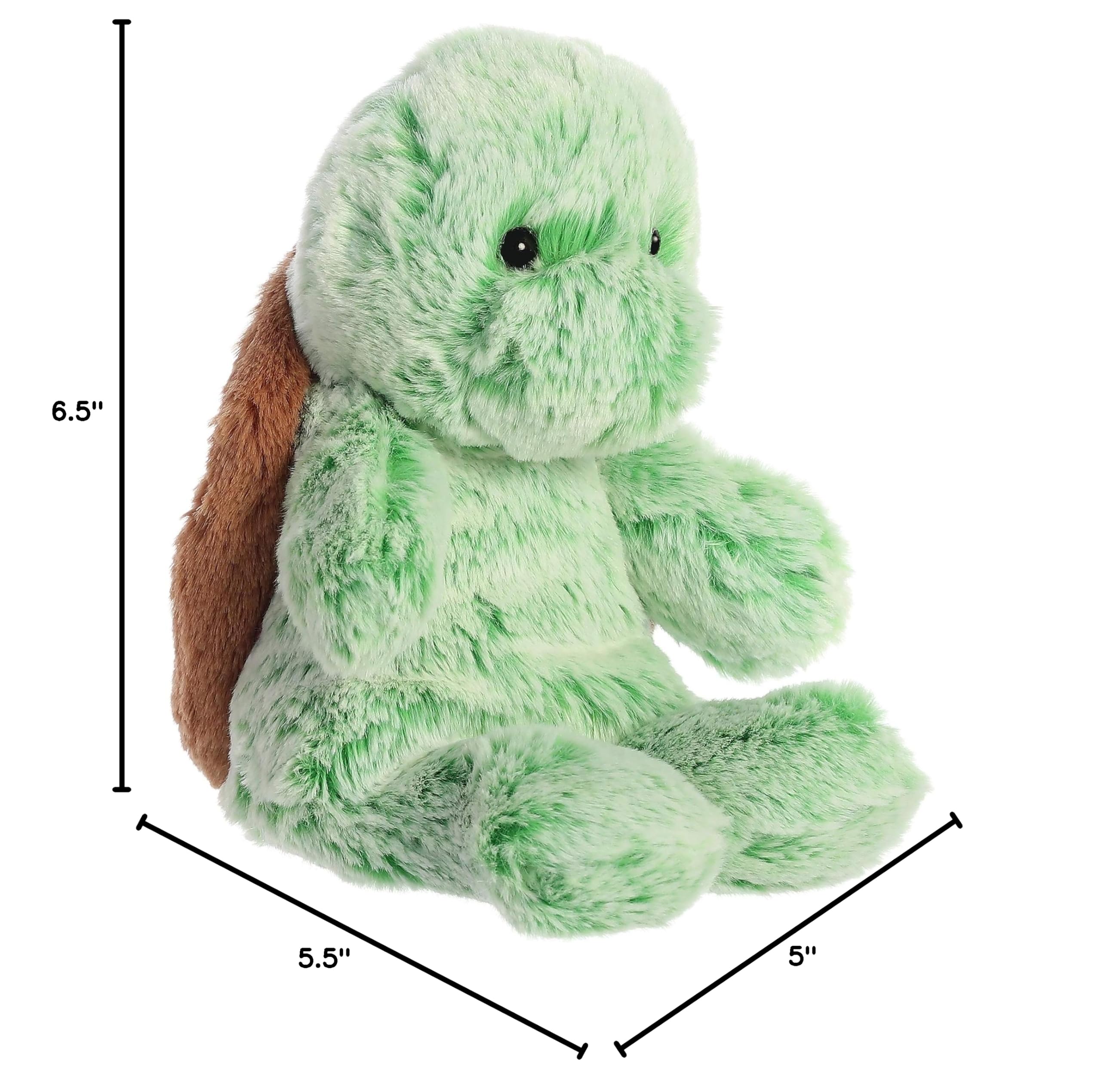 Aurora® Soft & Cuddly Green Turtle Stuffed Animal - 9 Inch Plush Toy for Kids | Perfect for Bedtime Comfort, Imaginative Play & Emotional Support | Ideal Gift for Birthdays & Holidays