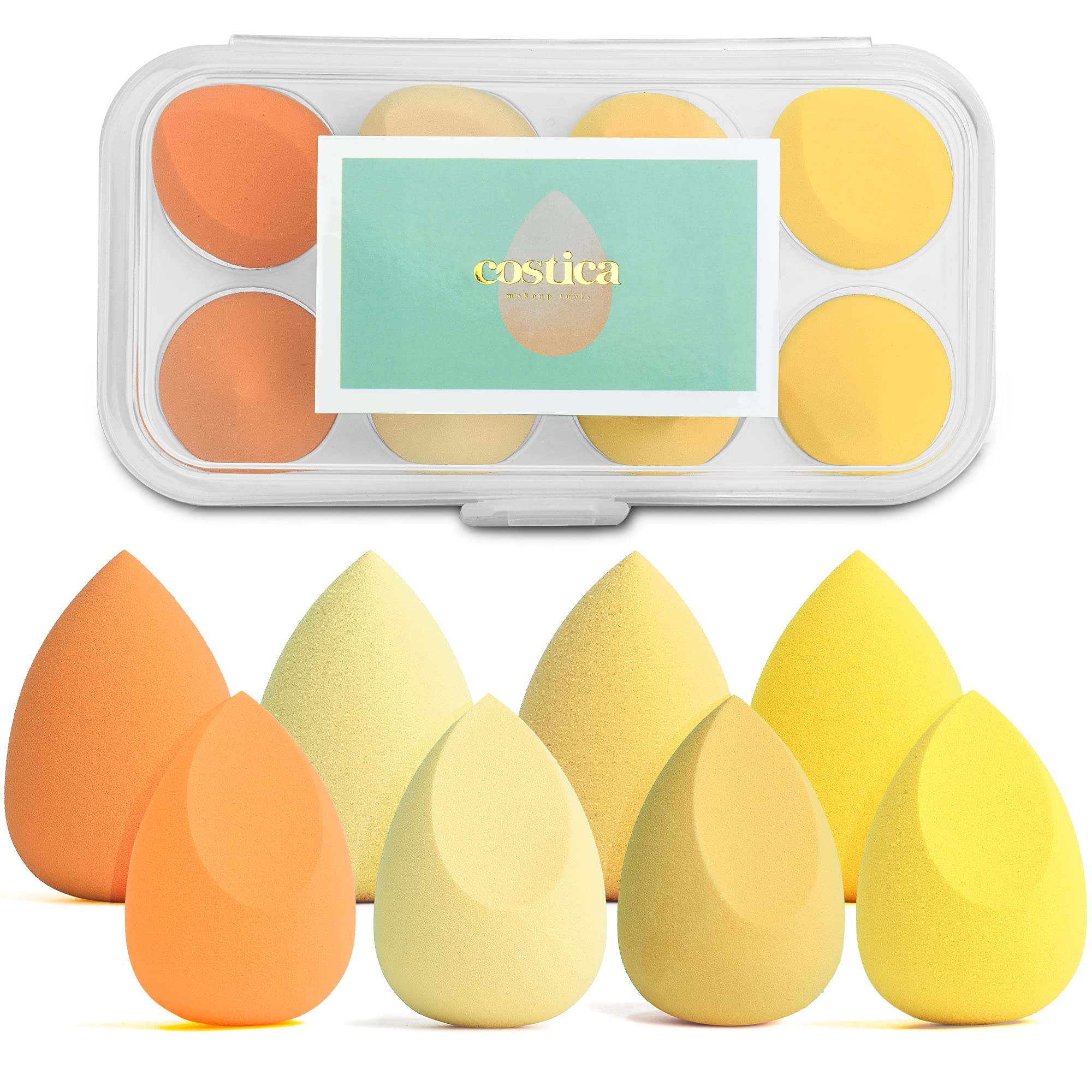 COSTICA Makeup Sponge Set - 8 pcs Multi-Colored Beauty Blenders for Flawless Liquid Foundation Application | Perfect for Professional Makeup & Everyday Use