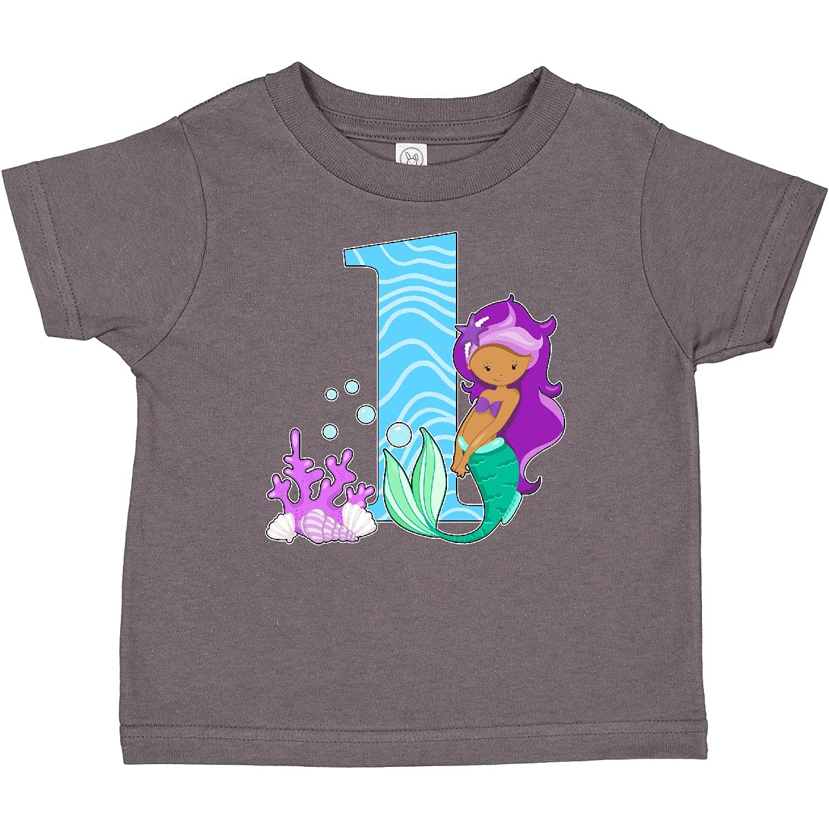 Inktastic First Birthday Mermaid Baby T-Shirt - Cute 1st Birthday Outfit for Girls, Toddler Mermaid Theme Party Wear - Perfect for Birthday Photos, Beach Parties & Special Occasions