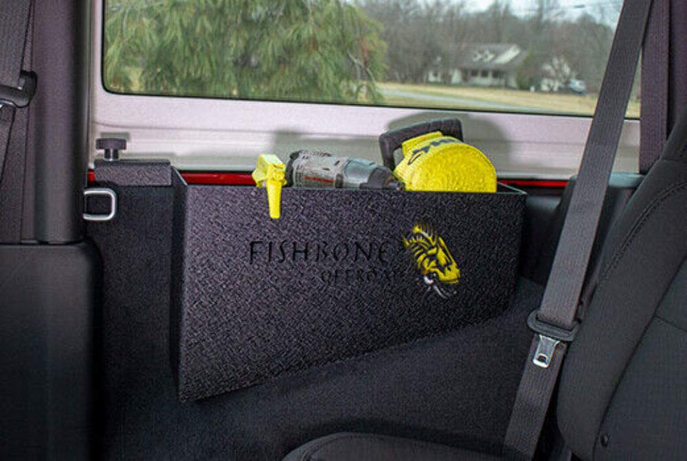 FISHBONE FB25101 JL Wheel Well Storage Bins - 2 Door Organizer for Jeep Wrangler Accessories | Perfect for Off-Road Gear & Camping Equipment Storage