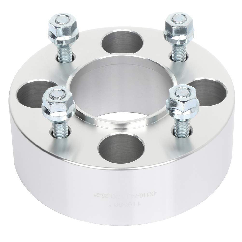 2 Inch Wheel Spacers 4x110 Bolt Pattern 74.1mm Hub Bore with 10x1.25 Lug Nuts - Compatible with Honda TRX400EX, Kawasaki KVF650 Brute Force, Suzuki LT-F250 Ozark - 2PCS - Perfect for Off-Roading, ATV & UTV Upgrades