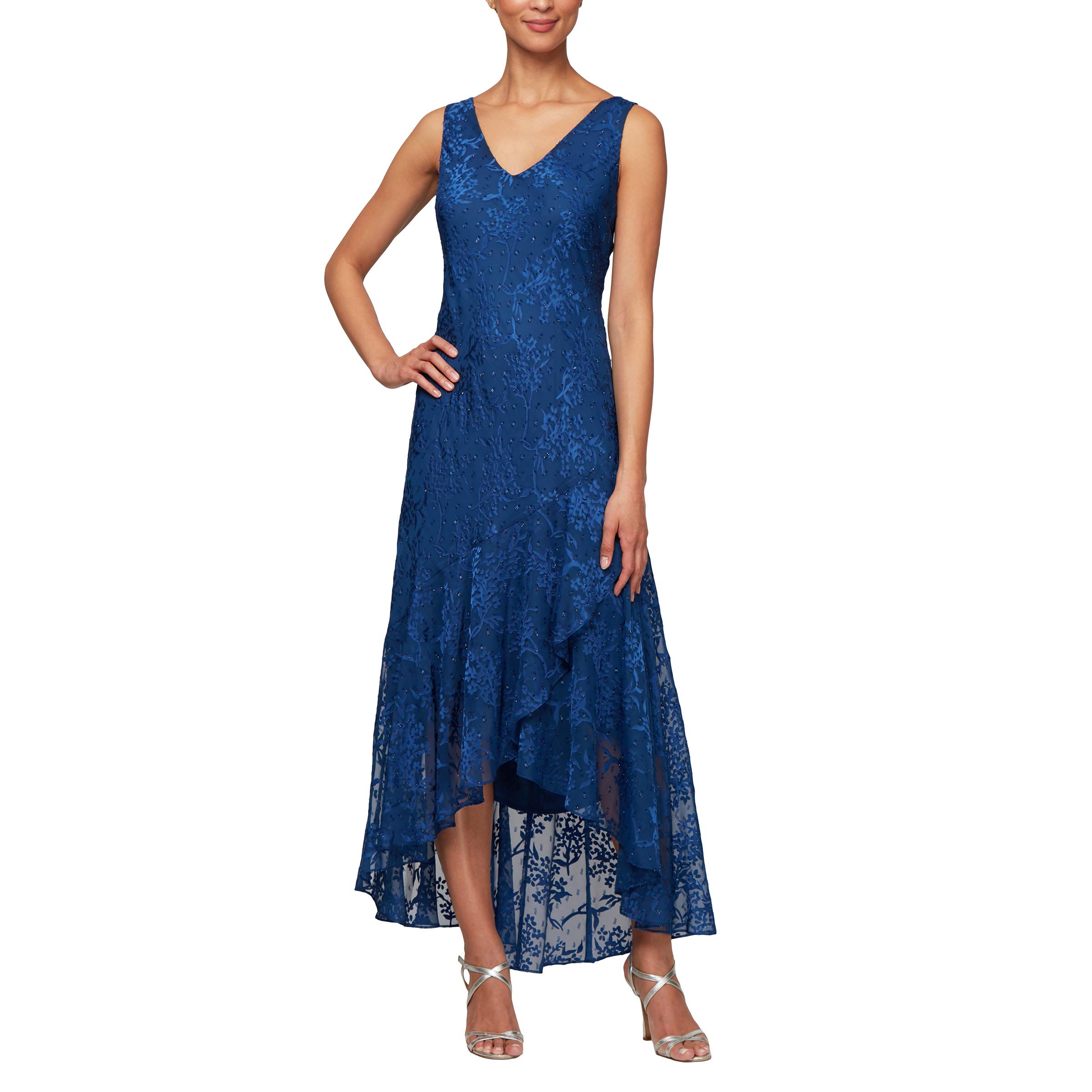 Alex Evenings Women's Sleeveless Printed Chiffon Cocktail Dress with Matching Jacket - Perfect for Weddings, Parties & Special Occasions