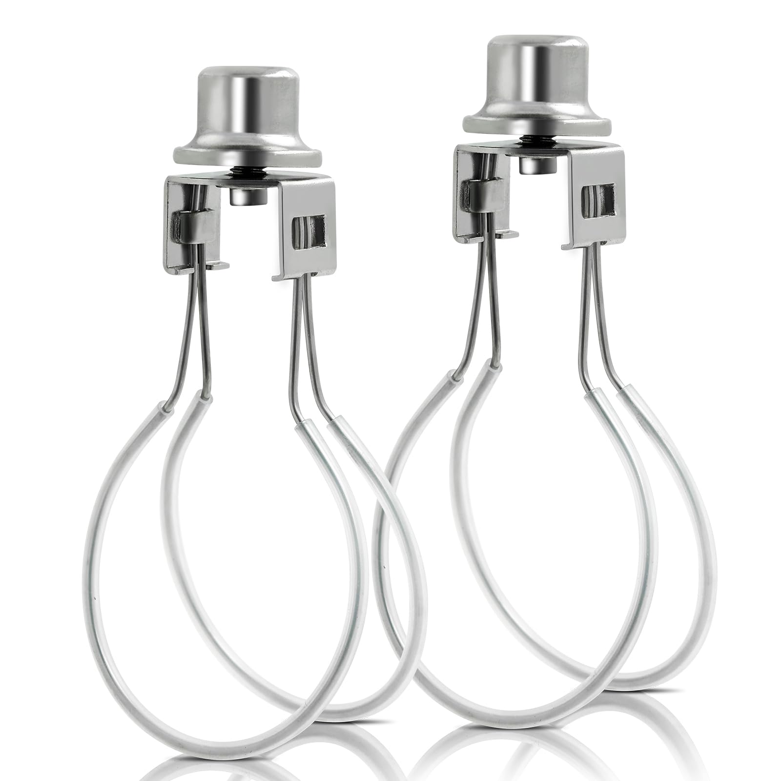Nickel Lamp Shade Light Bulb Clip Adapter - 2PCS Set with Finial & Levellers for Secure Lampshade Fit | Perfect for Table Lamps, Floor Lamps & Home Decor