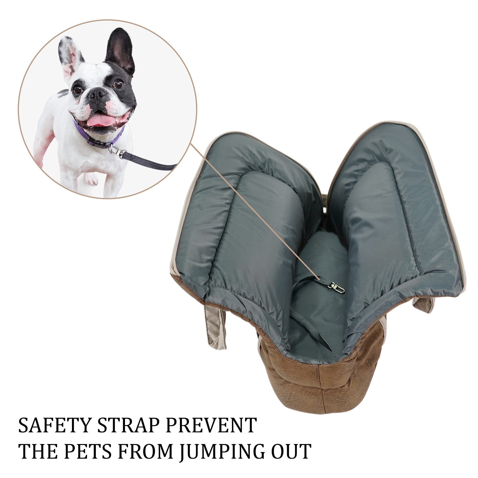 SUSSEXHOME Small Pet Carrier for Dogs & Cats - Washable Semi-Open Travel Tote Bag with Adjustable Strap - 9.8 x 15.7 x 13 Inch Brown - Perfect for Vet Visits, Air Travel & Outdoor Adventures