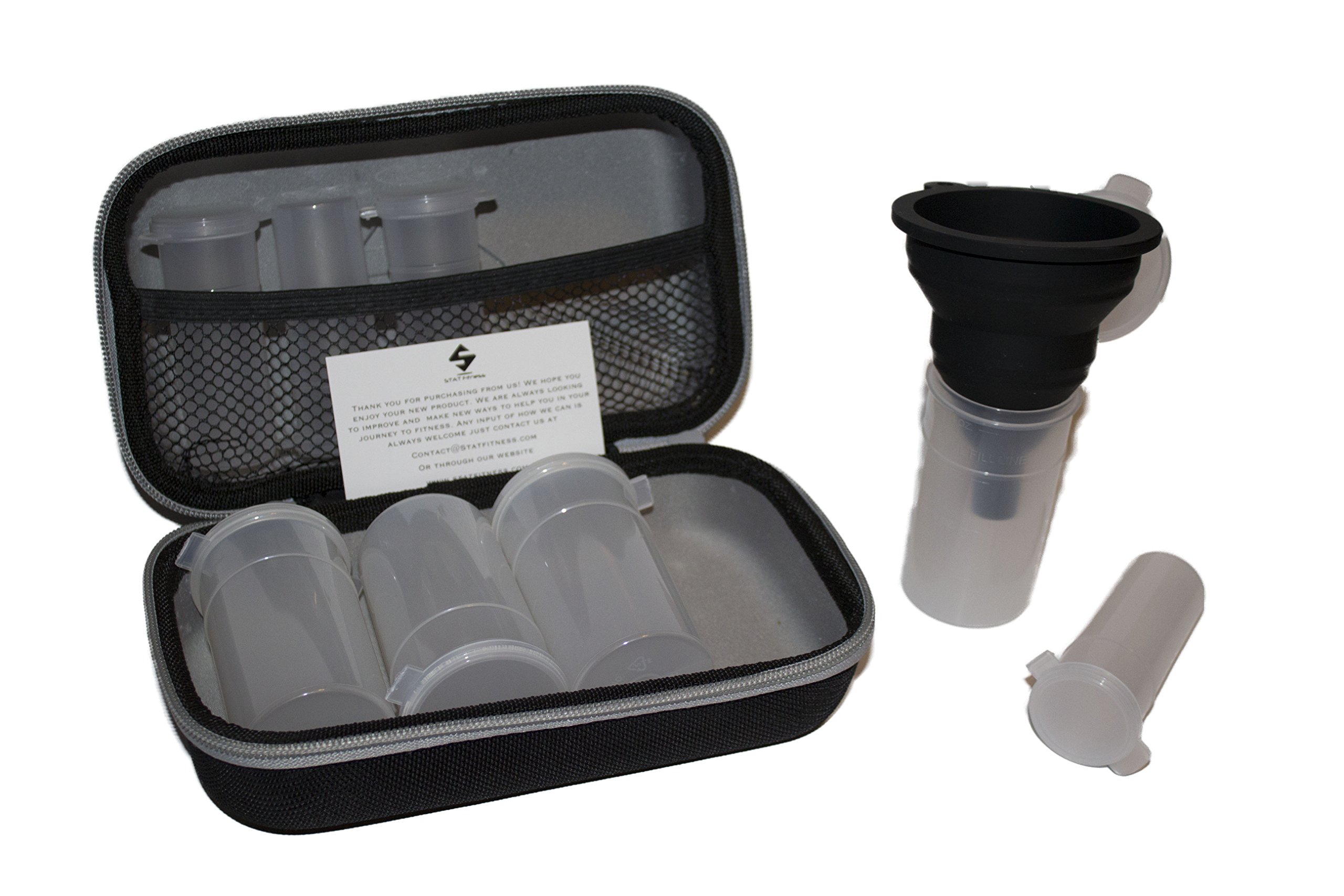 Premium BPA-Free Protein Powder Container (Gray) - Portable & Leak-Proof Supplement Case for Gym, Travel & Workouts - Ideal for Protein Shakes, Pre-Workout & Nutrition Supplements