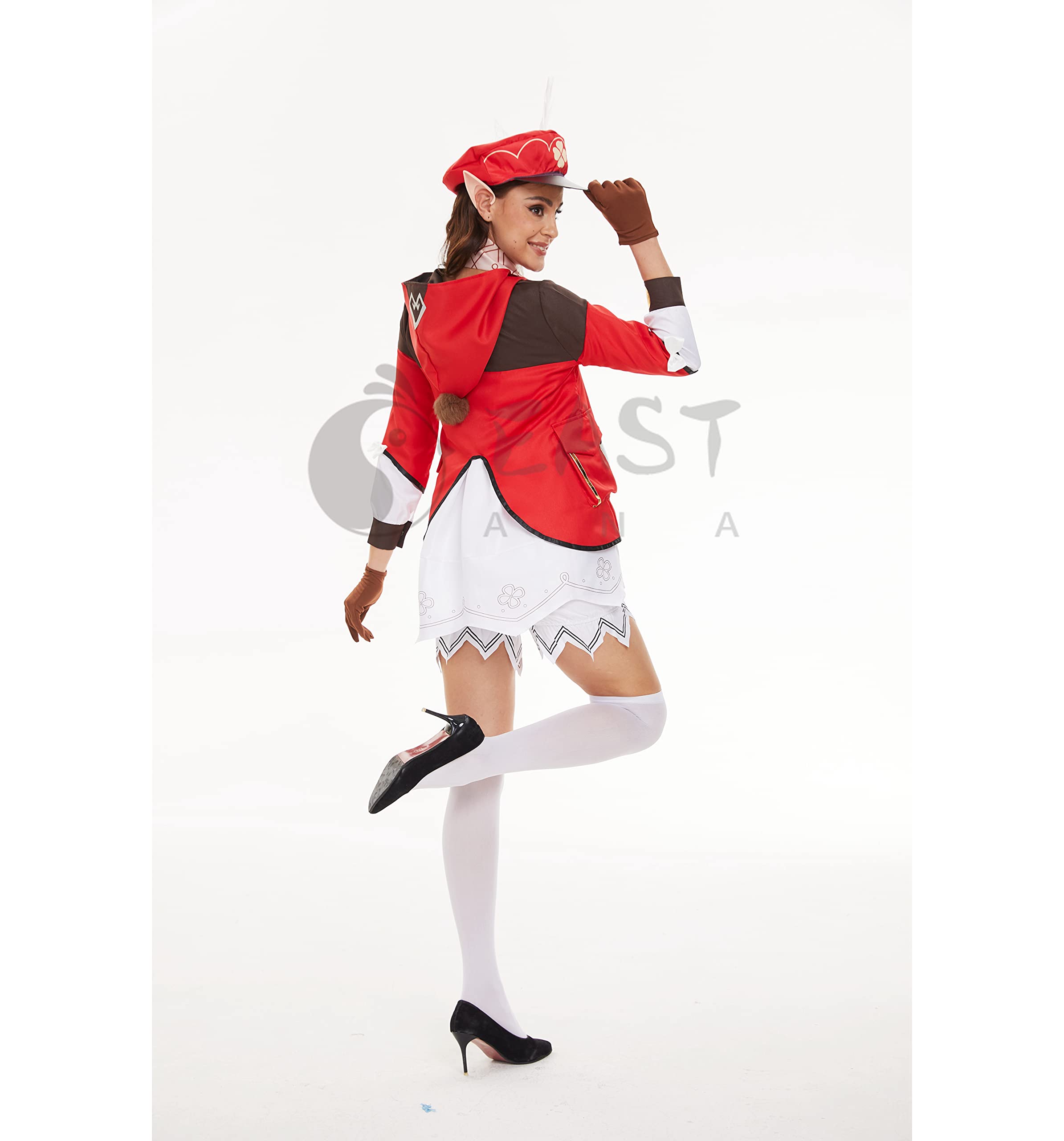 Klee Cosplay Costume & Paimon Insulated Lunch Bag Set - Genshin Impact Halloween Outfit & Tote Bag for Anime Conventions, Cosplay Events & School Lunch