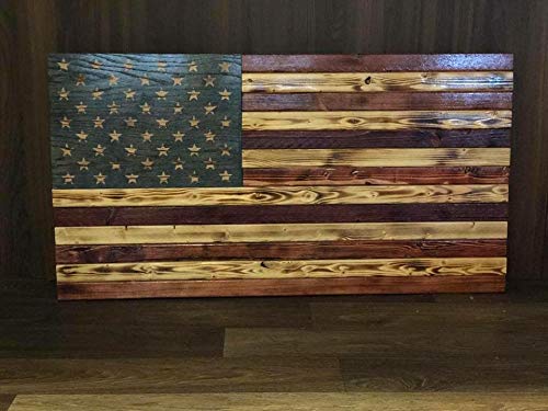 American Wooden Flag - Handcrafted Rustic Wood USA Flag Wall Decor for Home, Office & Patriotic Events | Perfect for 4th of July, Memorial Day & Veterans Day
