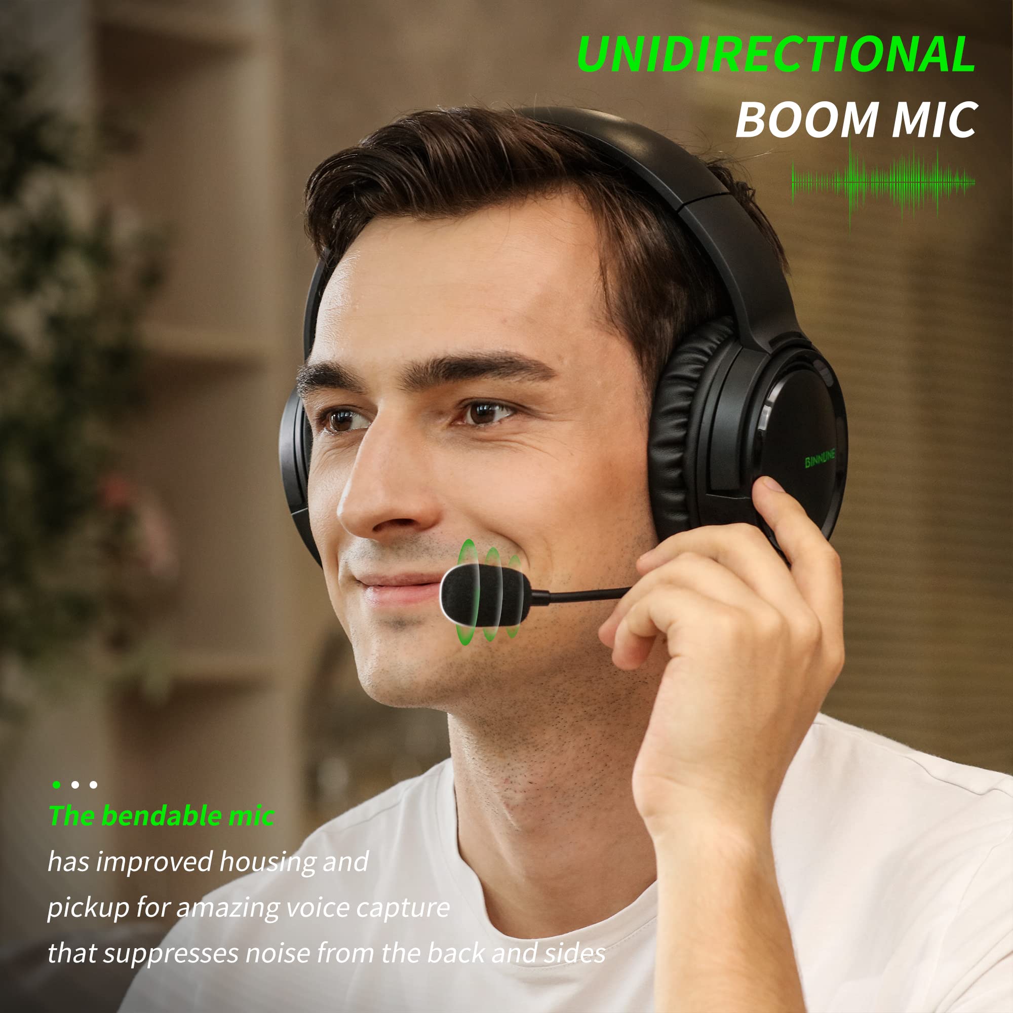BINNUNE Wired Gaming Headset with Microphone for Xbox Series X|S, Xbox One, PS4, PS5, PC, Nintendo Switch - Noise Cancelling Over-Ear Headphones for Immersive Gaming & Online Chat