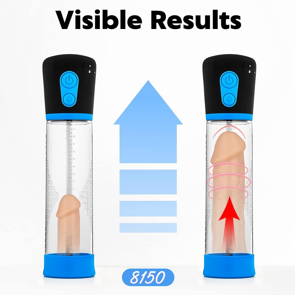 Electric Penis Pump for Men - Automatic Vacuum Enlargement Device with 3 Suction Modes | Male Enhancement & Pleasure Toy | Perfect for Solo Play, Couples & Intimate Moments | Blue Adult Sex Toy