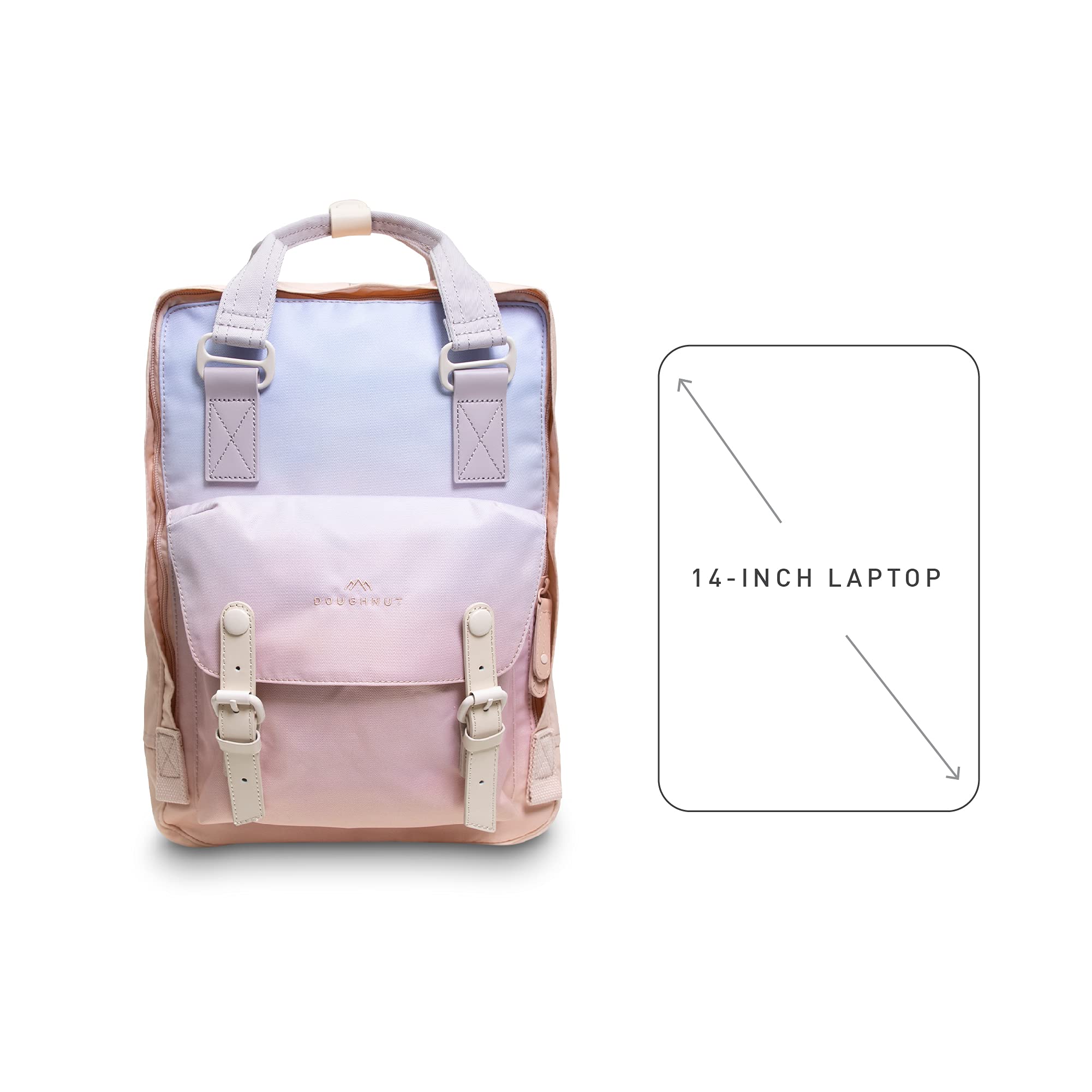 Stylish Doughnut Macaroon Sky Series 16L Lightweight Backpack for Women & Girls - Water-Resistant School Bag with Laptop Compartment (Fits 14-Inch Notebook) - Perfect for College, Travel & Everyday Use