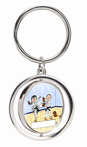 Custom Karate Keychain for Men & Women - Personalized Martial Arts Spinning Keyring - Perfect for Gifts, Gym Bags & Key Accessories