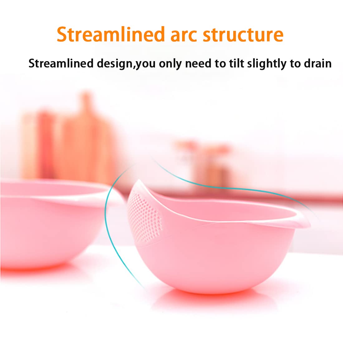 Premium Rice Washer Strainer & Colander - Kitchen Rice Bowl Drain Basket for Washing Rice, Fruits, Vegetables - Pink | Perfect for Meal Prep, Cooking & Healthy Eating