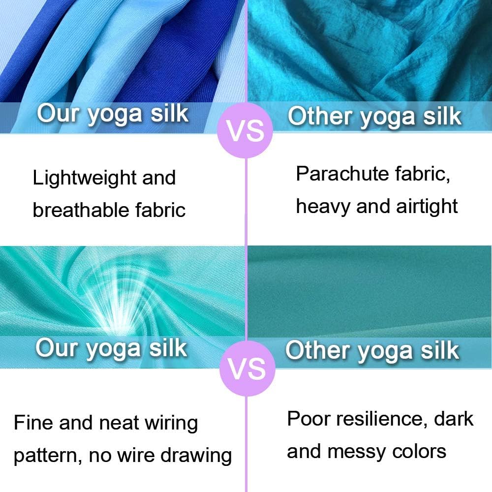 10M Aerial Yoga Swing Set - Professional Silk Hammock Kit for Home Gymnastics & Fitness Training | 11 Yards Aerial Silks with Durable Hardware | Perfect for Yoga, Pilates, Stretching & Aerial Arts Practice