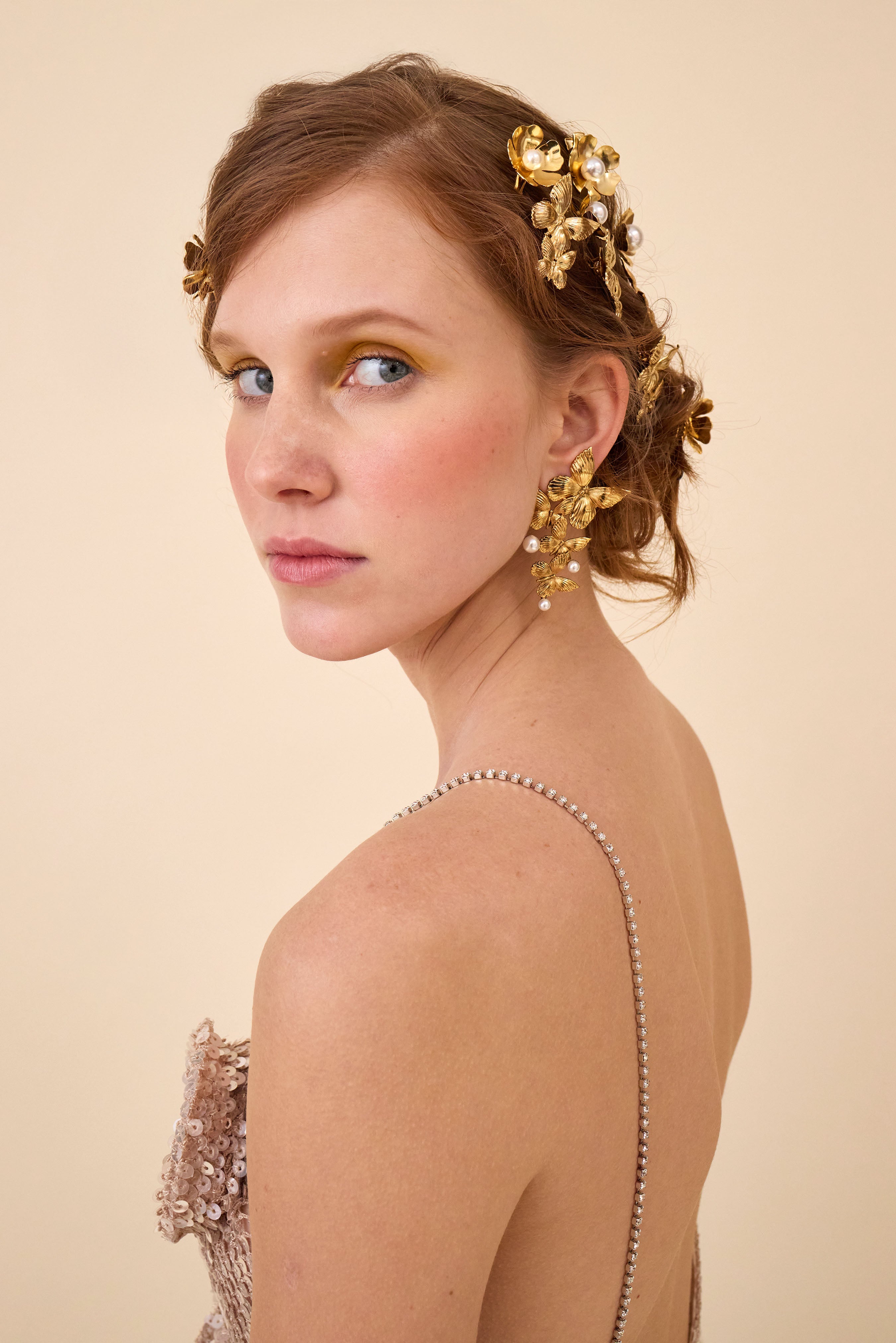 Elegant Silvie Butterfly Pearl Statement Earrings for Women | Handmade Fashion Jewelry | Perfect for Weddings, Parties & Special Occasions