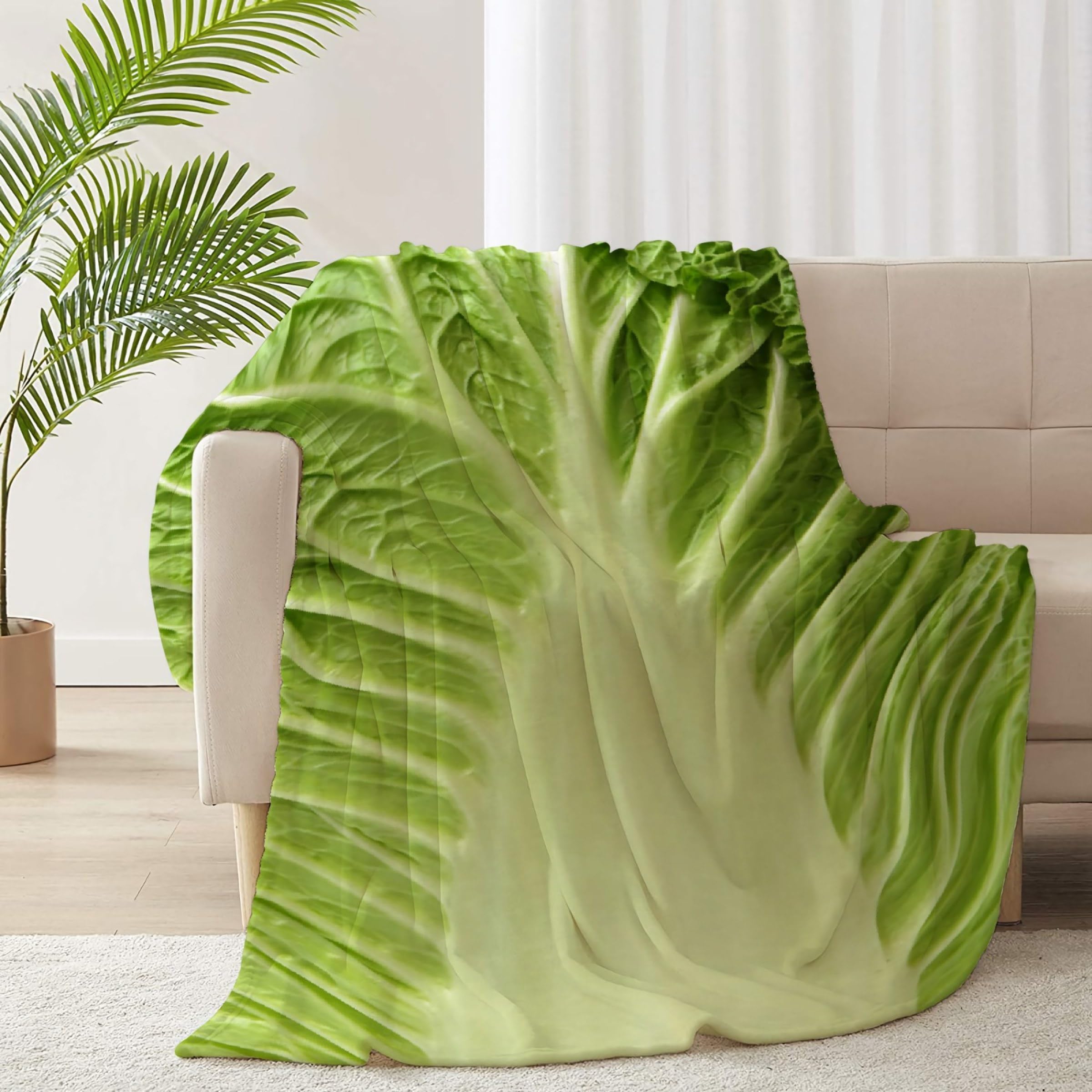 ARNOVIC Soft Flannel Cabbage Leaves Throw Blanket - 50
