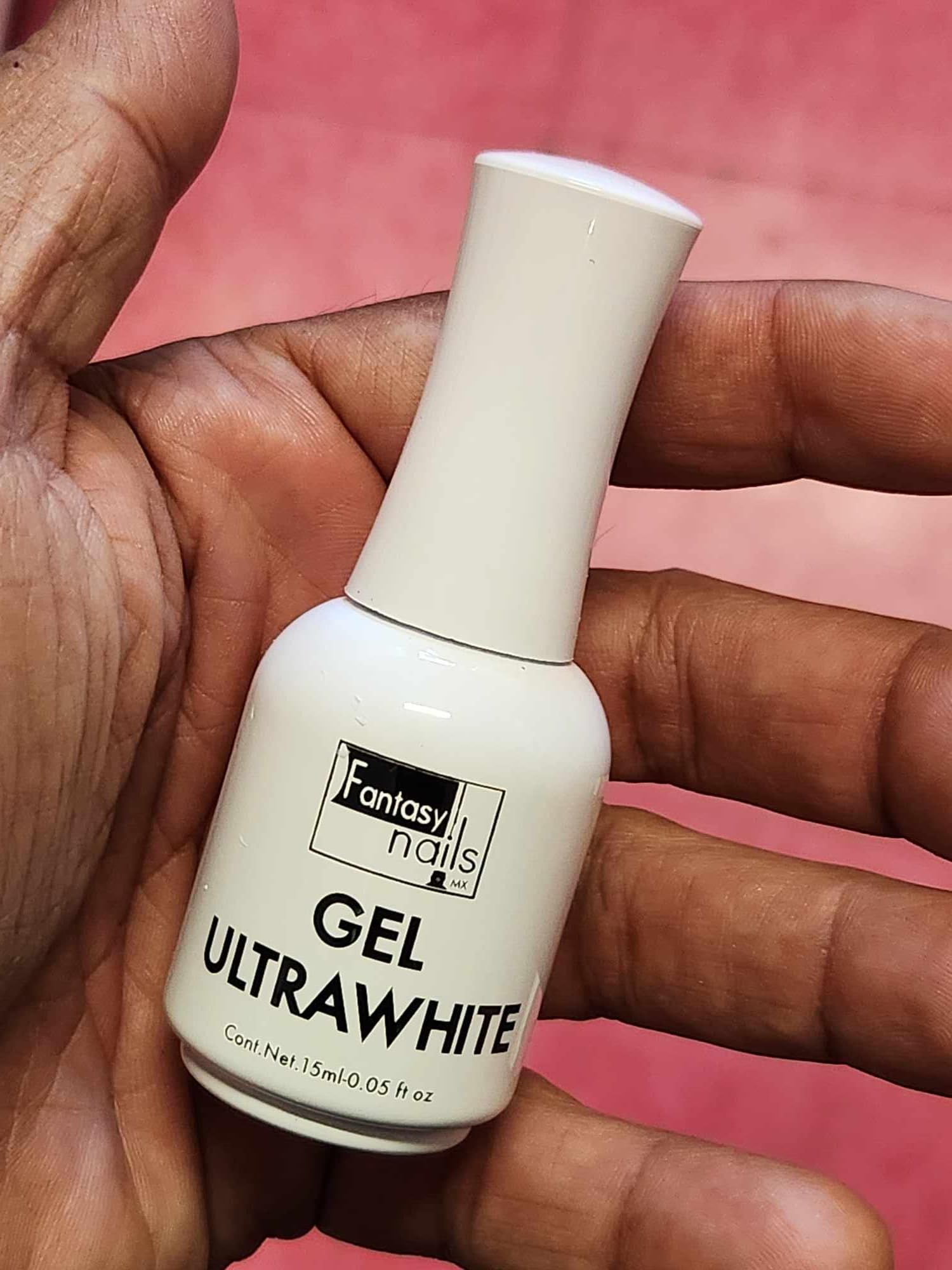 Fantasy Nails Gel Polish - Ultra White 15ml Professional Nail Art Gel for Manicures & Pedicures | Perfect for Salon, Home Use & Special Occasions