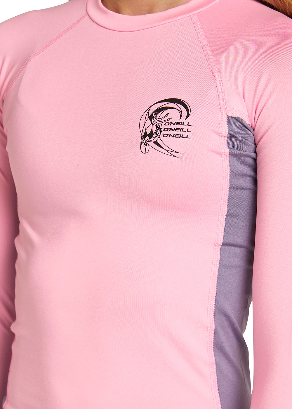 O'Neill Girls Classic UV Long Sleeve Rash Guard - Sun Protection Swim Shirt for Surfing, Swimming & Beach Activities