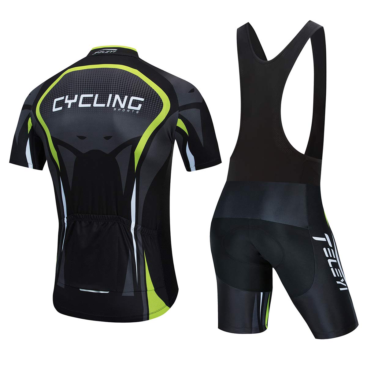 Men's Cycling Jersey Set - Breathable Short Sleeve Bike Shirt & Padded Cycling Shorts for Mountain Biking & Road Cycling | Summer MTB Clothing for Outdoor Sports & Training