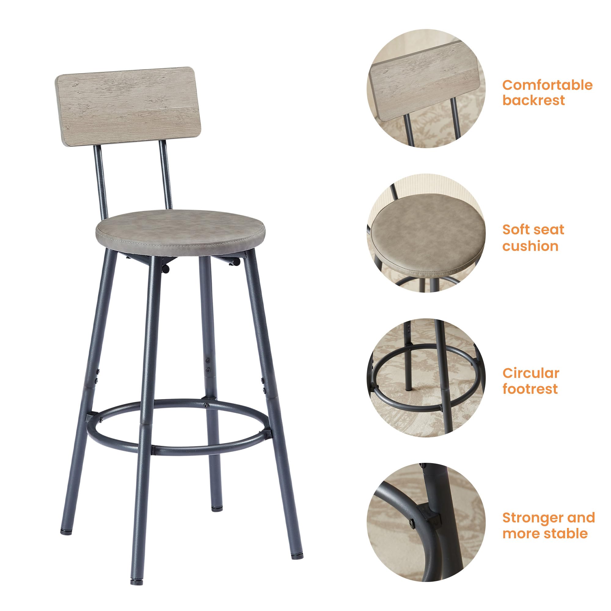 4-Piece Long Bar Table and Chairs Set for 3 - 63