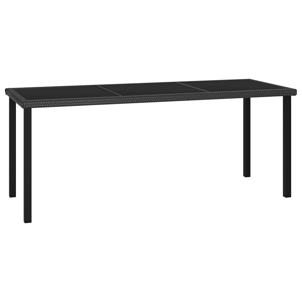 Weather-Resistant Poly Rattan Outdoor Dining Table 70.9
