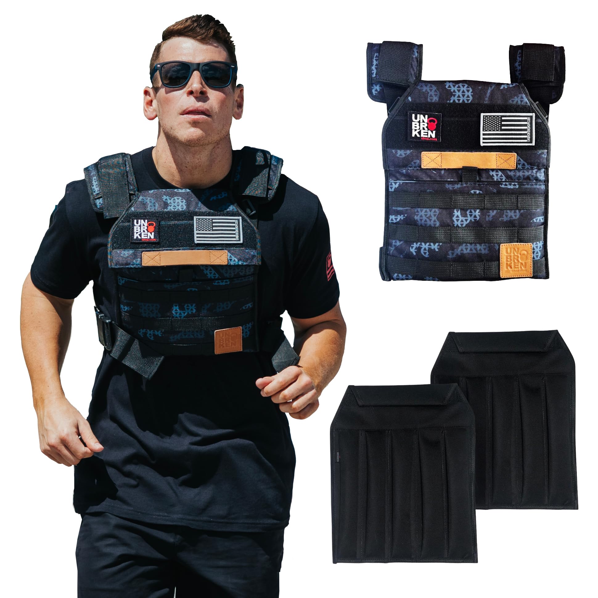 Adjustable Weighted Vest with Sand Plates for Strength Training - CrossFit, Running & Endurance Workouts | Unisex Design for Men & Women | Includes 2 Camouflage Patches | Perfect for Gym, Outdoor Fitness & Military Training