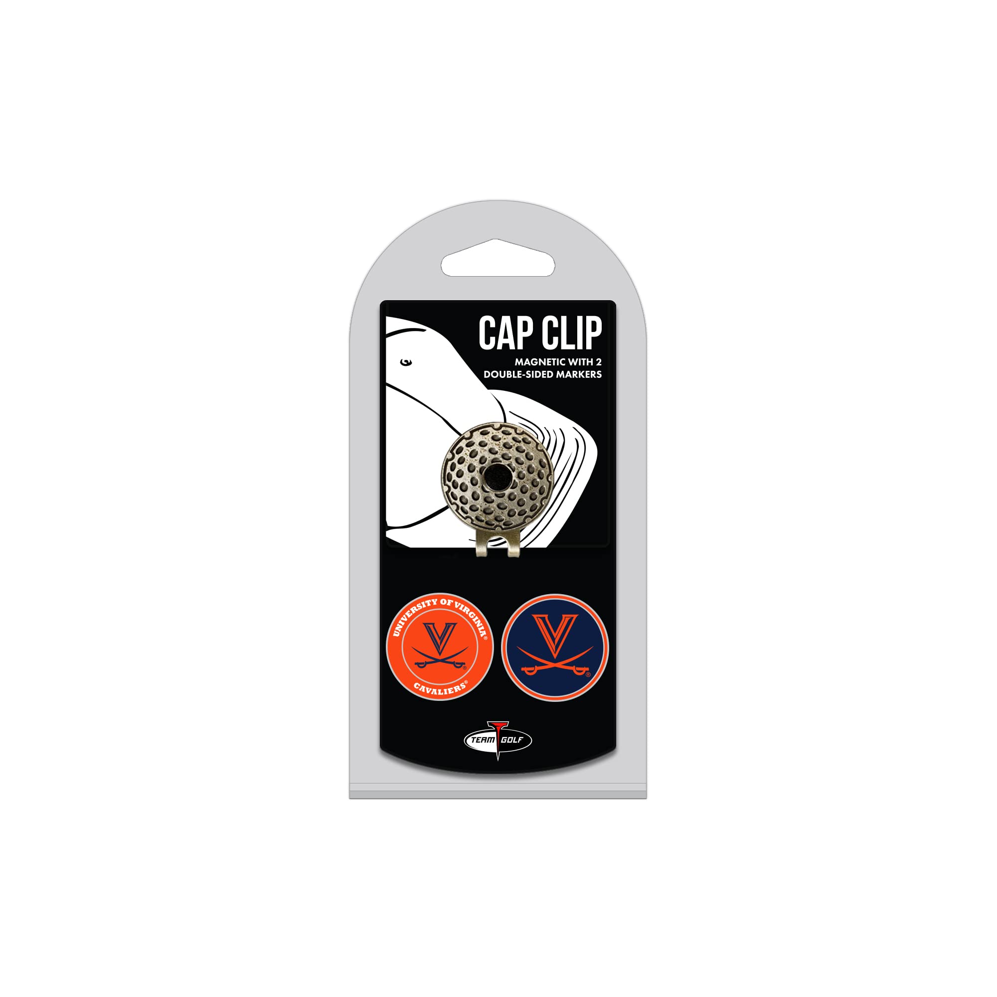NCAA Golf Cap Clip with 2 Removable Magnetic Ball Markers - Double Sided Enamel Design for Golfers - Perfect for Golf Hats, Visors & Accessories - Great Gift for Golf Enthusiasts