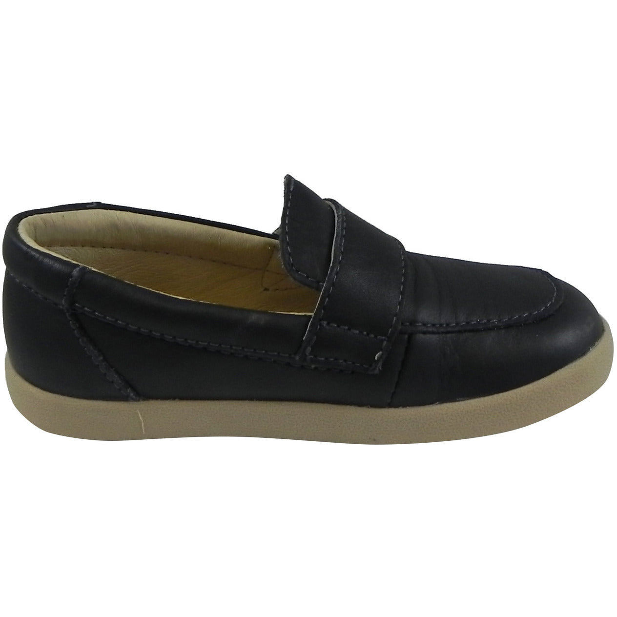 Old Soles Boys & Girls 346 Navy Leather Slip-On Loafers - Comfortable School Shoes for Kids, Business Casual & Formal Occasions