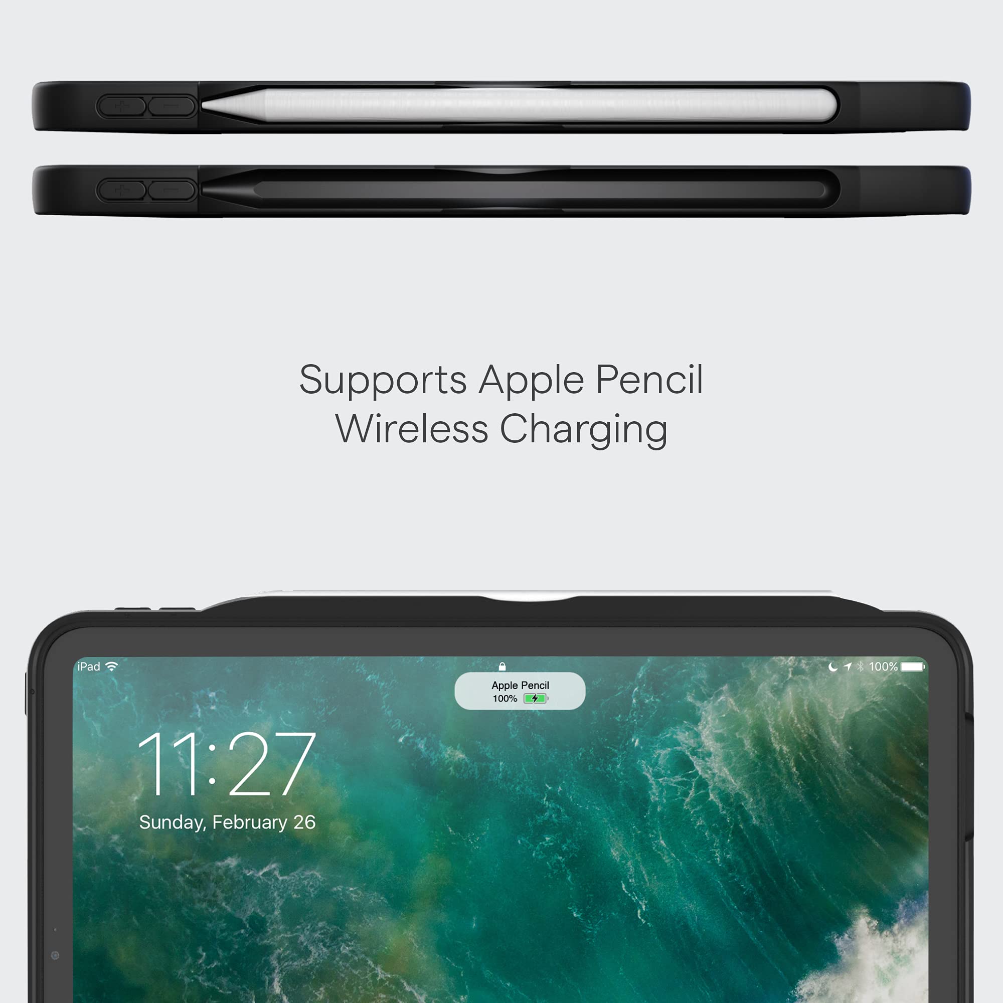ZUGU iPad Pro 12.9 Case (2021 & 2022 Models 5th/6th Gen) - Ultra Slim Protective Cover with Wireless Apple Pencil Charging - 10-Angle Magnetic Stand & Auto Sleep/Wake - Perfect for Work, Travel & Home Use [Slate Blue]
