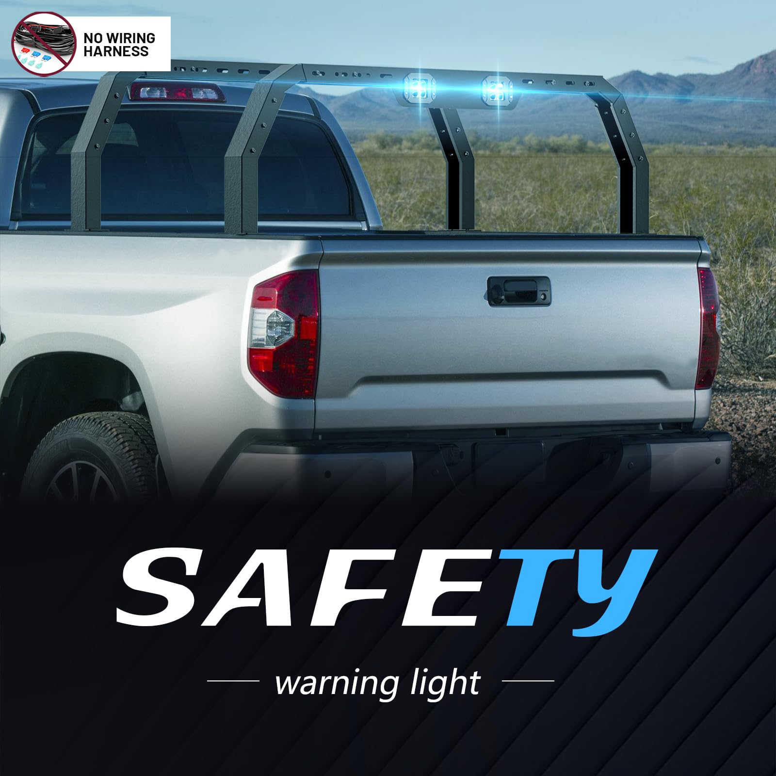 Heavy-Duty Truck Bed Rack with 2 LED Light Bars - Compatible with 2005-2025 Toyota Tacoma, 2022-2025 Toyota Tundra & 2020-2025 Jeep Gladiator JT - 500 LB Capacity Overland Ladder Rack Cross Bars - Perfect for Off-Road Adventures, Camping & Hauling Gear
