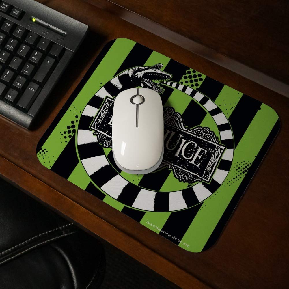 Beetlejuice Themed Low Profile Thin Gaming Mouse Pad - Non-Slip Rubber Base for PC, Laptop, Office & Home Use