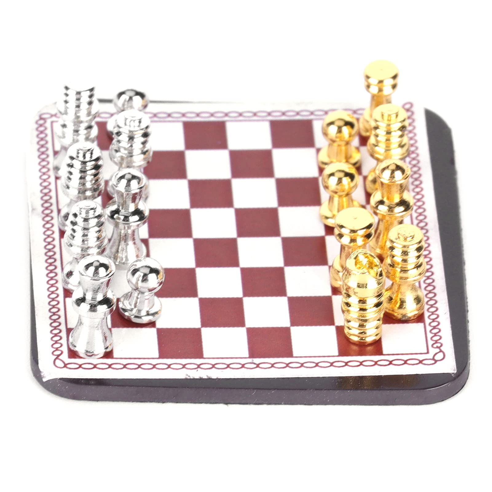 WNSC 1/12 Scale Miniature Magnetic Chess Set - Lightweight Foldable Dollhouse Chess Board with Delicate Texture | Perfect for Dollhouse Decor, Miniature Collections & Tabletop Games