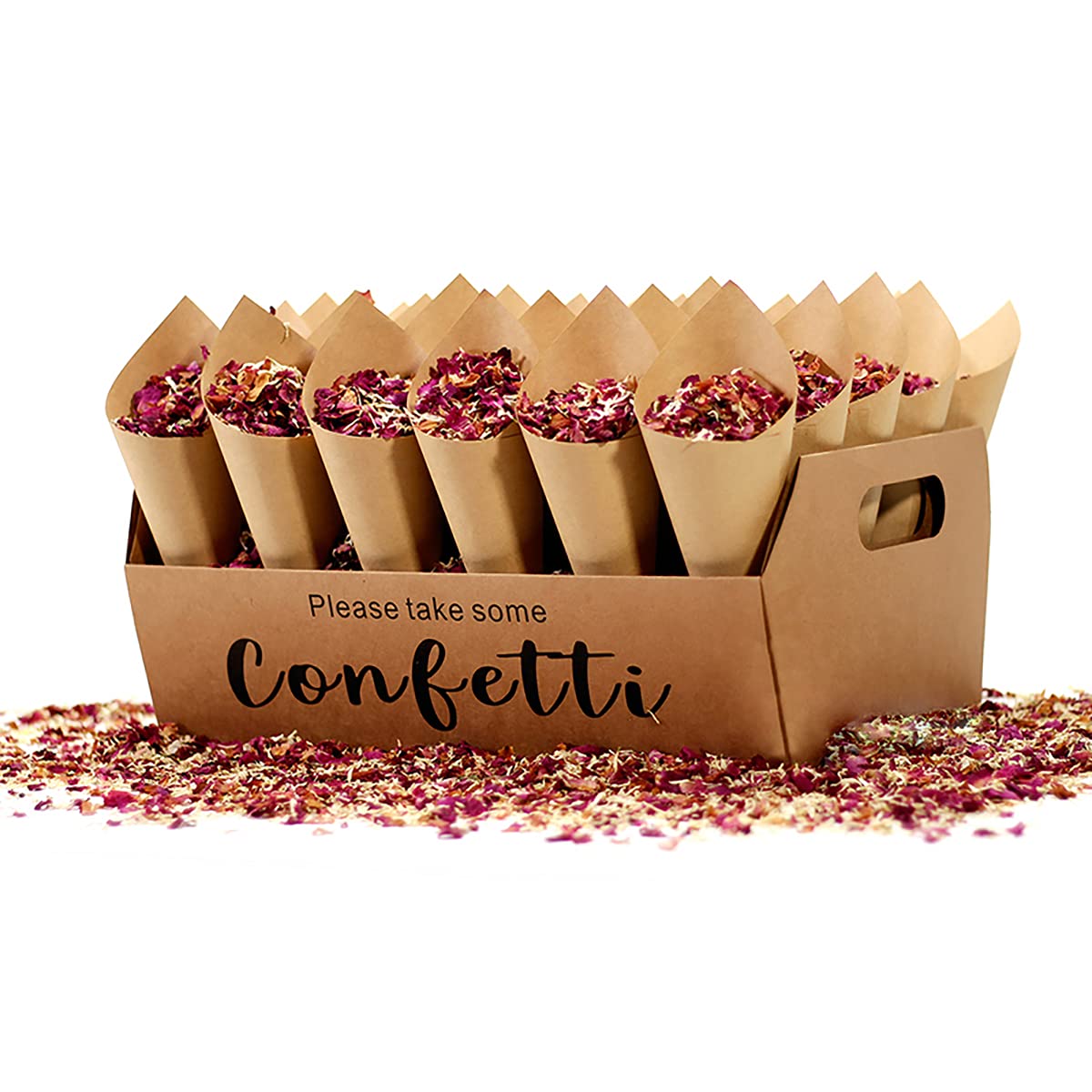 Wedding Confetti Cone Stand Box - 30 Hole Party Confetti Holder Tray for Wedding, Bridal Shower & Birthday Celebrations (Box Only) - Perfect for Confetti Distribution at Special Events