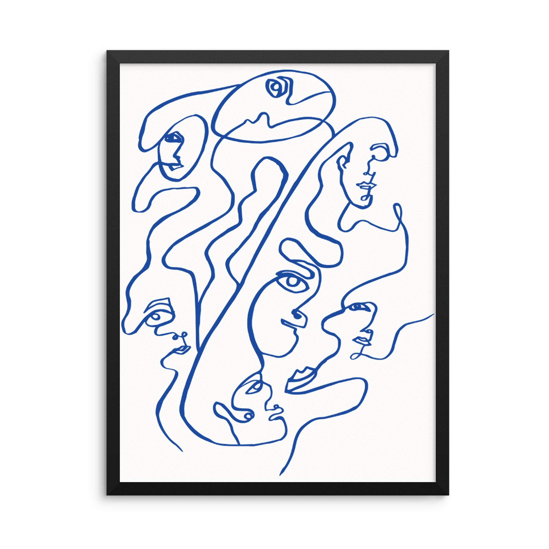 Minimalist Line Drawing Art Print - Abstract Faces Wall Decor Poster 11x14 UNFRAMED - Modern Artwork for Bedroom, Living Room & Bathroom - Perfect for Home Decor, Office or Picture Gallery Display