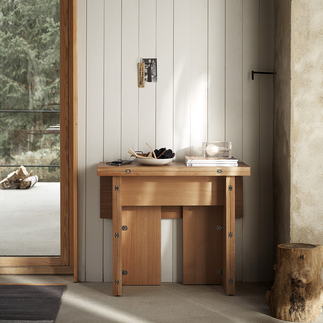 Stahl Flip Table - Modern Scandinavian Design for Home & Office - Perfect for Small Spaces, Dining, and Workspaces