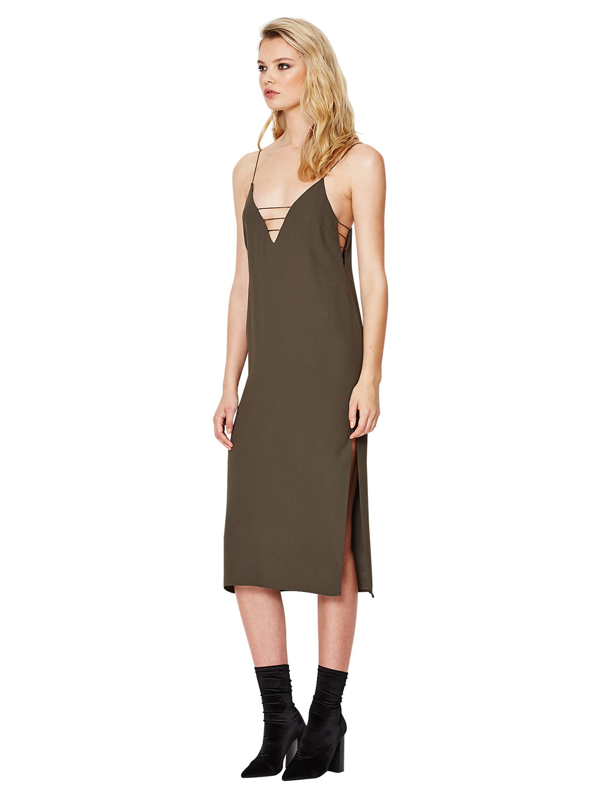 Divinity Dress - Elegant Moss Green Maxi Dress for Women | Perfect for Weddings, Parties & Special Occasions