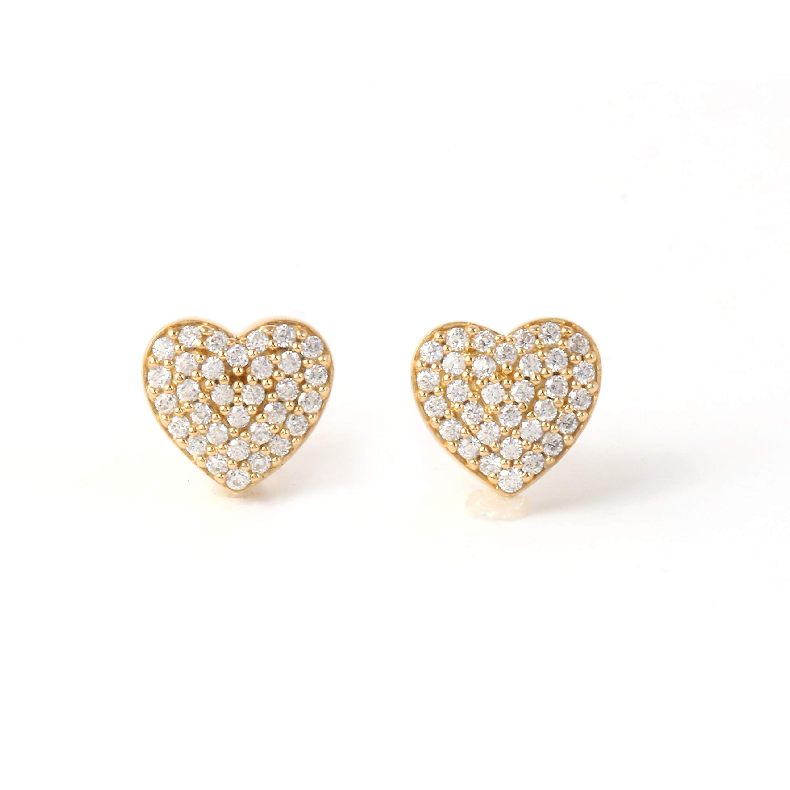 Sterling Silver 1/5ct TDW Heart-Shaped Diamond Stud Earrings for Women - I-J Color, I2 Clarity - Perfect for Valentine's Day, Anniversary Gifts & Special Occasions