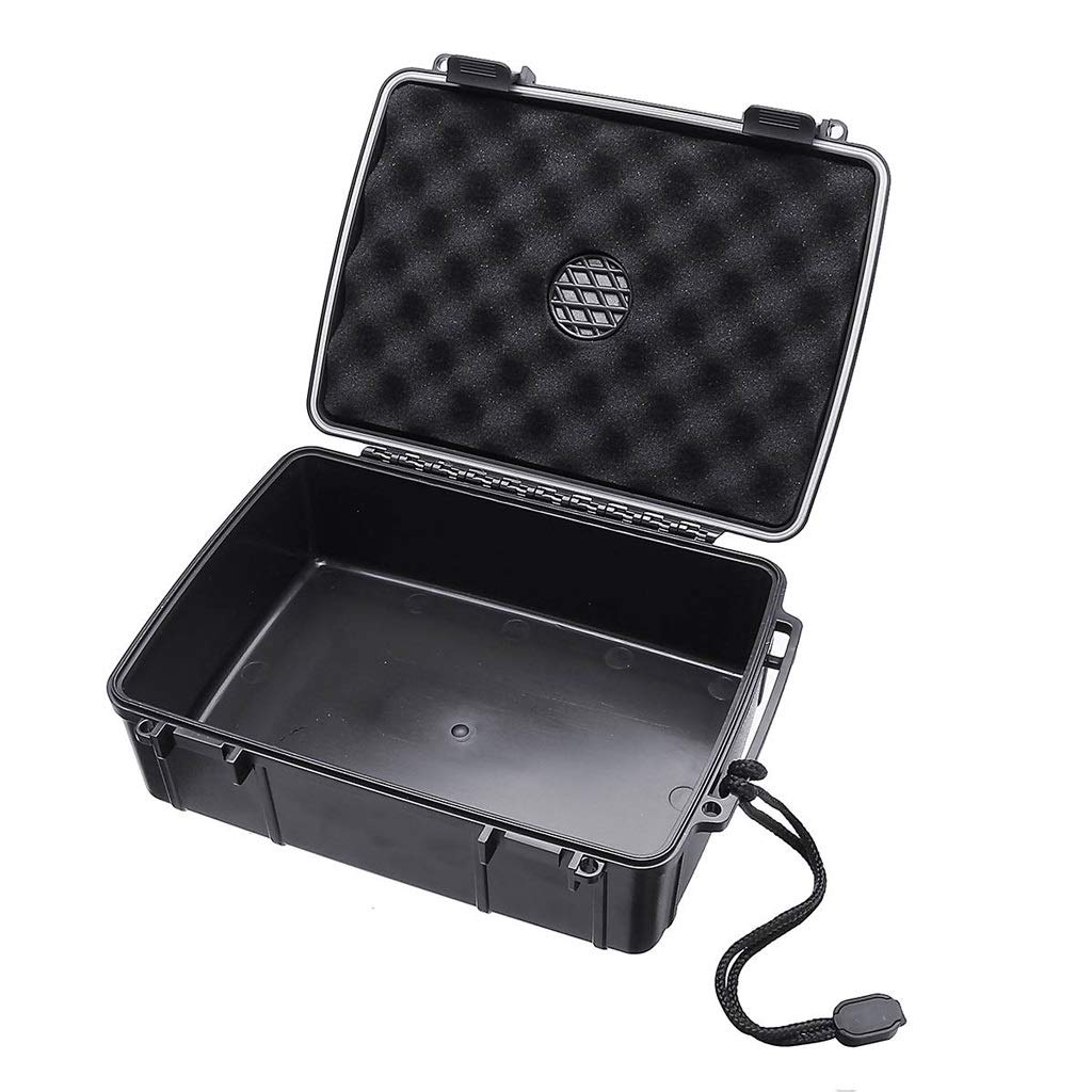 Premium Portable Cigar Travel Humidor Box - Waterproof, Dustproof & Shockproof Cigar Case for Storage & Protection | Perfect for Travel, Camping & Outdoor Use | Black Cigar Holder Storage Solution